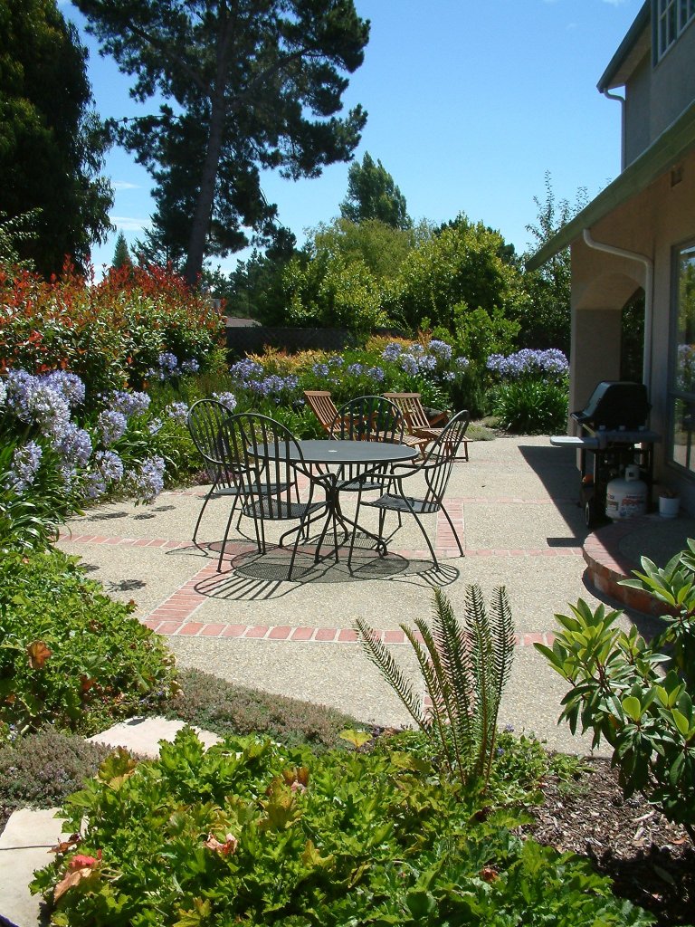 Patio Half-Circle with Agapanthus