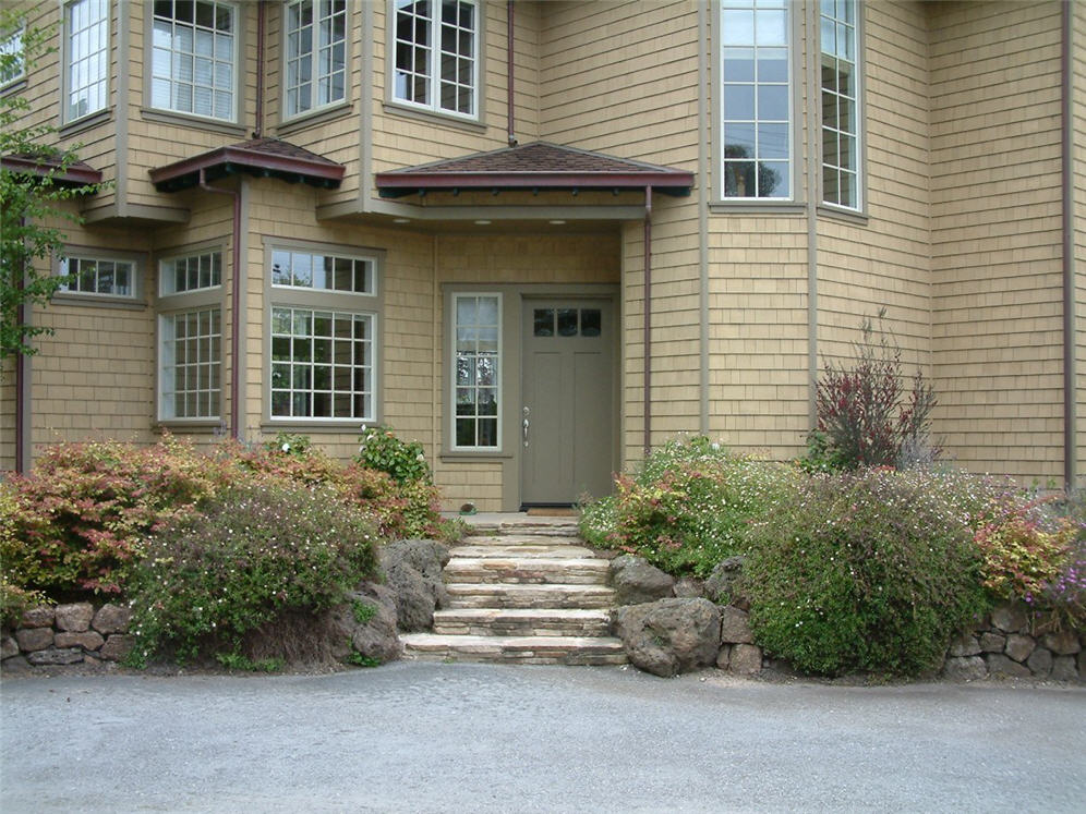 Rock Retaining Wall and Plantings